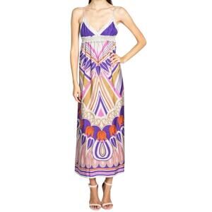 Lilka Anthropology 100% silk resort dress vacation wear summer fun SzM